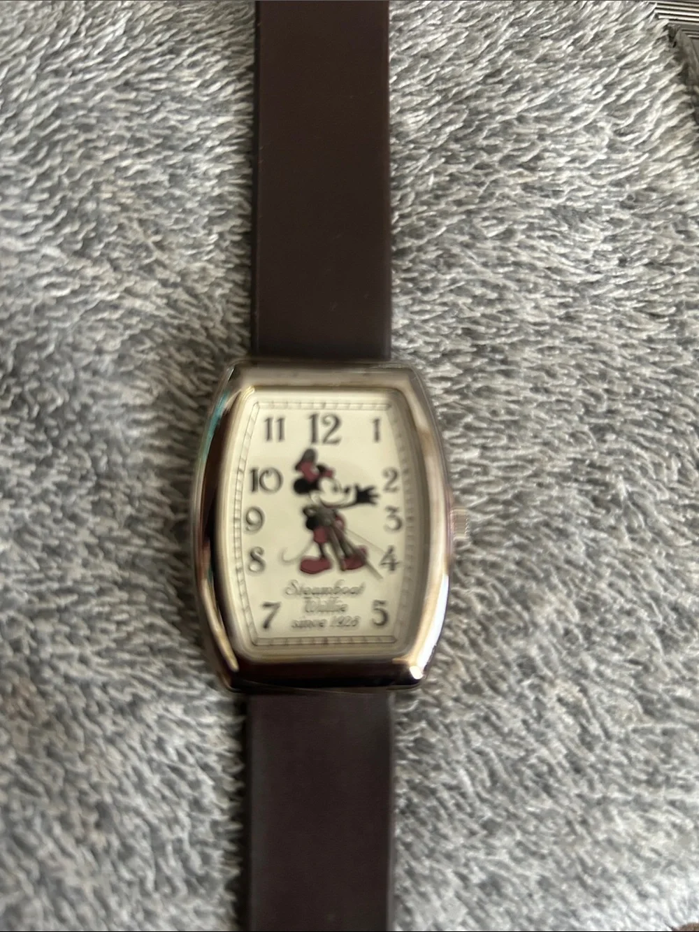 Steamboat Willie 1928 Mouse Character Watch with Brown Strap in working Conditio